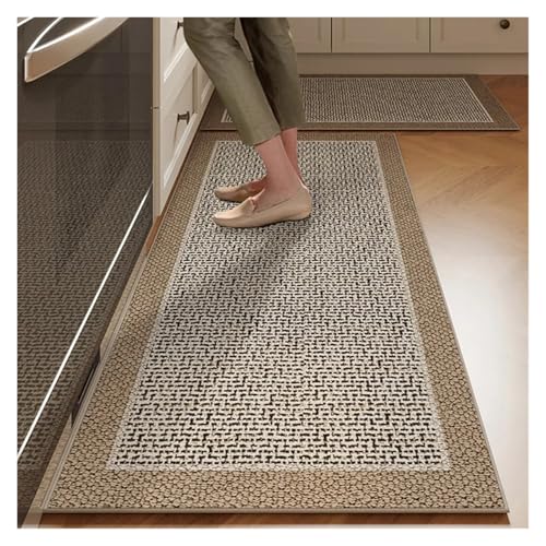 Tapis cuisine antidérapant marron grand format 80x160cm