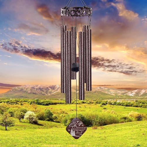 Image of ASTARIN Personalized Memorial Wind Chimes, Customized Wind Chime for Loss of Loved One /Mother /Father, Wind Chimes for Outside Garden Decoration, Sympathy Gifts for Women /Man