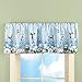 Collections Etc Garden Bliss Hummingbird Rod Pocket Window Valance - Blue Floral Curtain, 58