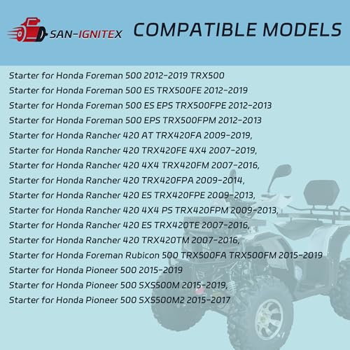 Motor de arranque con relé - Reemplazo para Rancher 420, TRX420, Foreman 500, Pioneer 500 miniatura 4