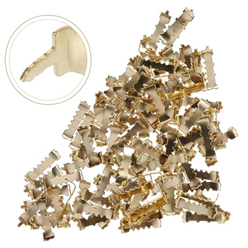 Image of 100pcs Picture Frame Hangers Gold Picture Framing Hardware Easy Installation Multi-use Backing Clips for Photos and Artworks Sturdy and Practical Frame Hook Supplies