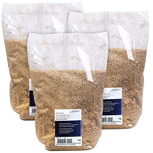 Carlo Milano Räucher-Mehl: Räuchermehl zum Aromatisieren von Grillgut, 100% Buchenholz, 3X 1 kg (Räucherholz, Smoker-Holz, Räucherofen)