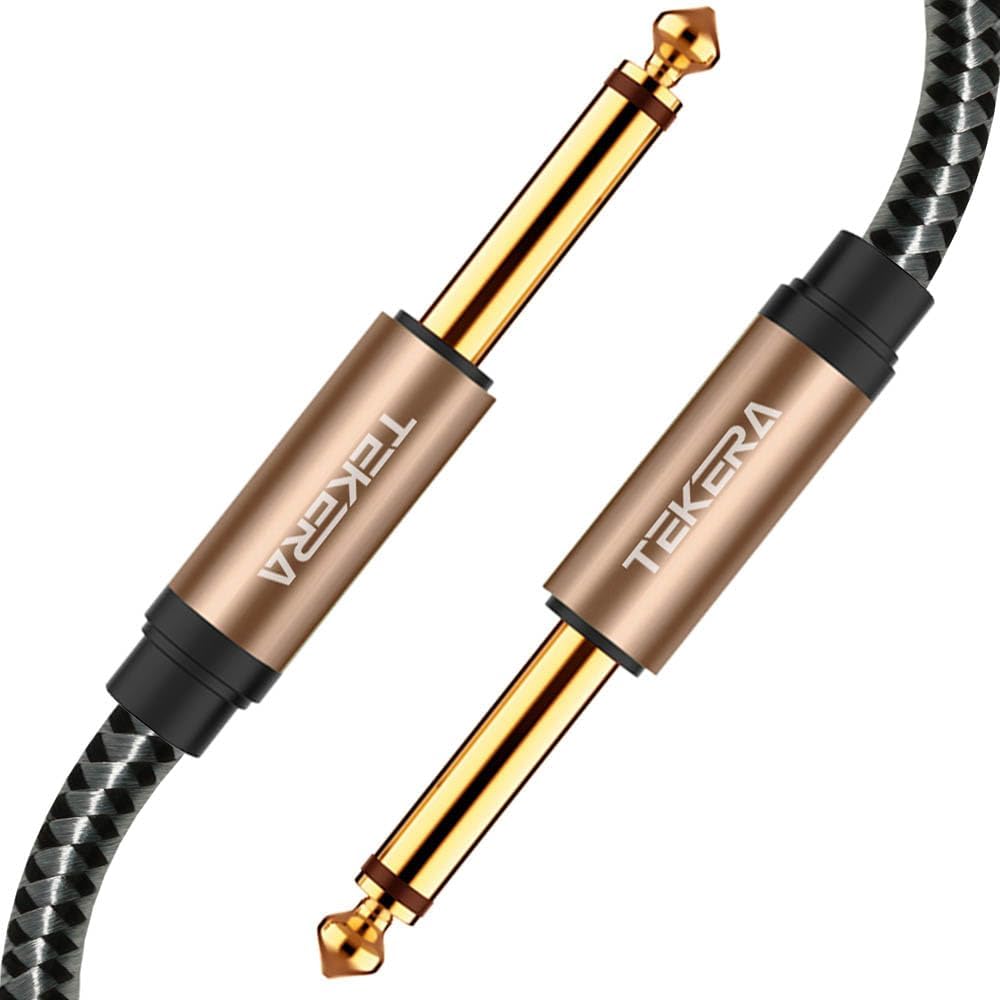Guitar Cable, TEKERA 1/4 Inch to 1/4 inch TS Straight Male to Male 6.35mm Mono Jack Cable 1.5m