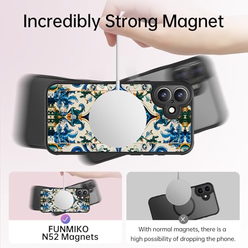 FUNMIKO for iPhone 16 Case,Cute Floral,Wireless Charging Compatible - image 3