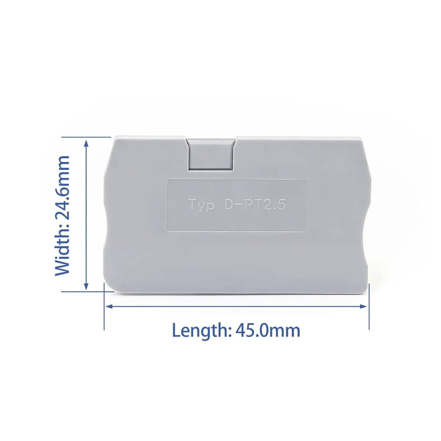 100pcs End Caps D-PT2.5 for PT2.5 2.5mm DIN Rail Terminal Block End Plates