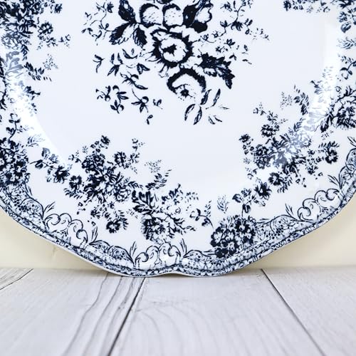 Image of NFI essentials 10 Inch Premium Ceramic Dinner Plate, Serving Plate for Main Course, Pasta, Rice, Salad & Meals, Dishwasher Safe Kitchen Dinner Plate