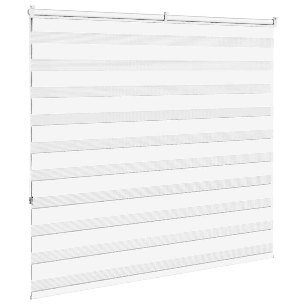 Roleta zebra Podwójna roleta biała, 155 x 150 cm, szerokość materiału 150,9 cm, poliester, ochrona przed wzrokiem z łańcuszkiem do bezstopniowego sterowania światłem i dwoma możliwościami montażu
