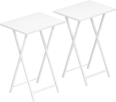 HOOBRO Folding TV Tray Tables, Set of 2 Side Table for Small Space