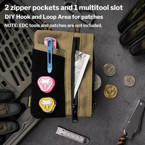 Image of VIPERADE VE18 EDC Pouch, Pocket Organizer for Men, EDC Pocket Organizer, 3 Slots with 2 Zipper Pockets, Multitool Pouch