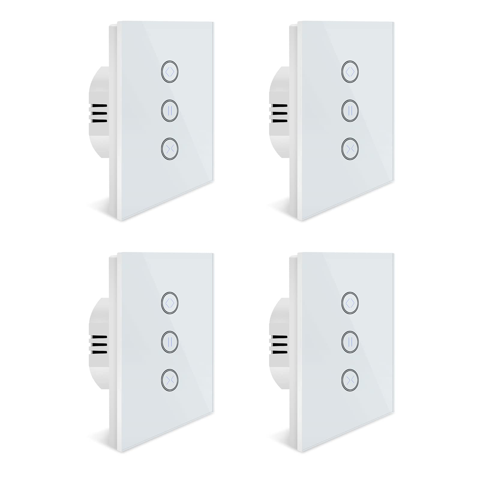 UseeLink Interruptor de persiana, interruptor de persiana, interruptor de persianas inteligente con panel táctil, control mediante aplicación y función de temporizador, 4 unidades
