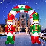 TRMESIA 9FT Christmas Inflatable Arch Outdoor Decoration Xmas Inflatable Nutcracker Soldier Archway Decoration with Lights Outdoor Christmas Blow up Decor Party Props Indoor Yard Holiday Display