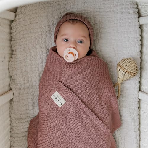 Image of Baby Gift Set - Organic Cotton Newborn Blanket Essentials, Thoughtful Baby Shower & New Baby Gift for Boys & Girls (Luxe - Sugar Plum)