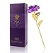 24K Rose Plaqué Or, Fleur de Rose Artificielle en Feuille d'or avec boîte-Cadeau, élégante Rose Eternelle Romantique pour Amie Saint Valentin, Fête des Mères, Anniversaire, Mariage(Mauve)