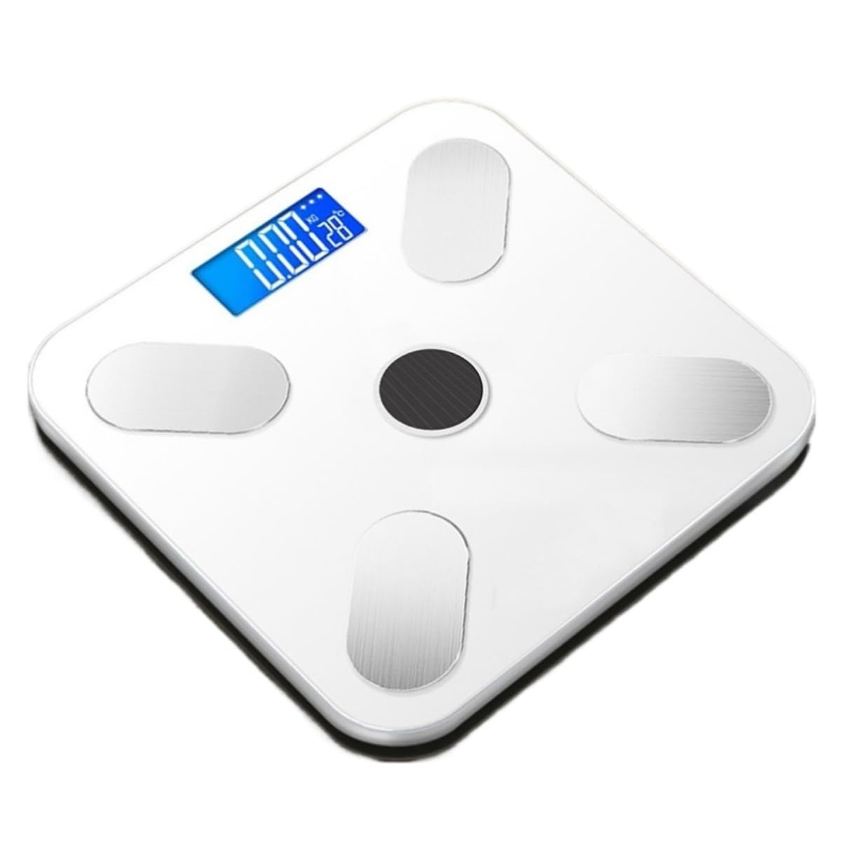 Cyfrowa Waga Waga Łazienkowa Elektroniczna Waga Solarna Waga Waga Wielofunkcyjna Waga Do Pomiaru Tkanki Tłuszczowej Waga łazienkowa(White)