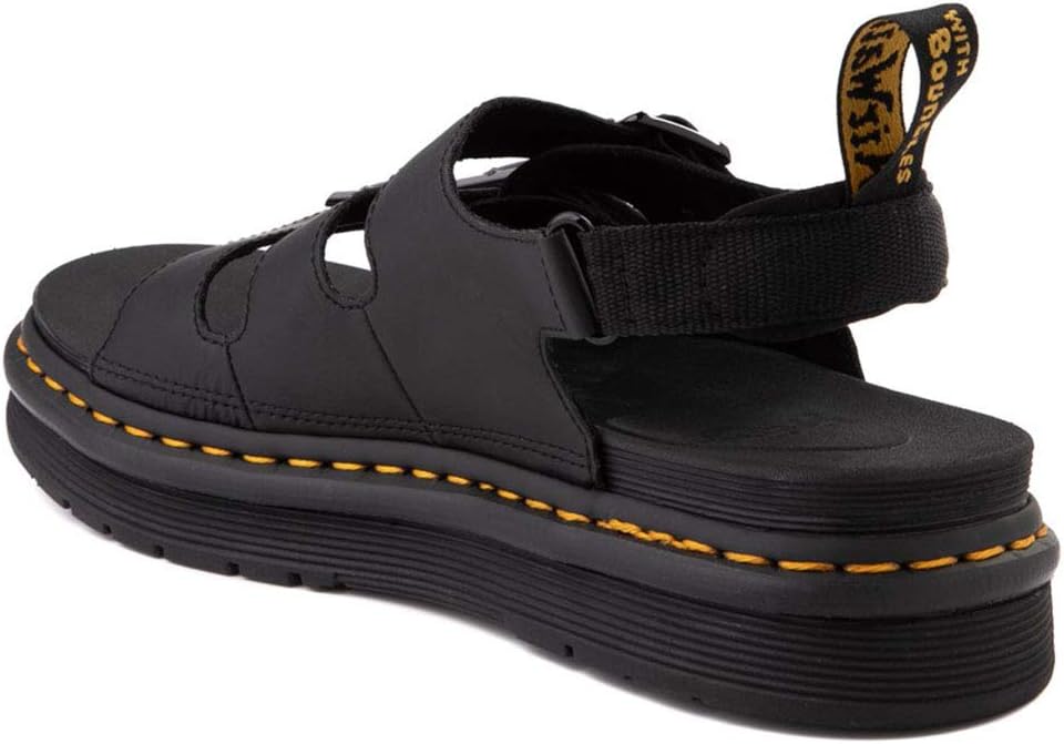 Dr. Martens Men's Strap Sandal, Black Hydro Leather, 11