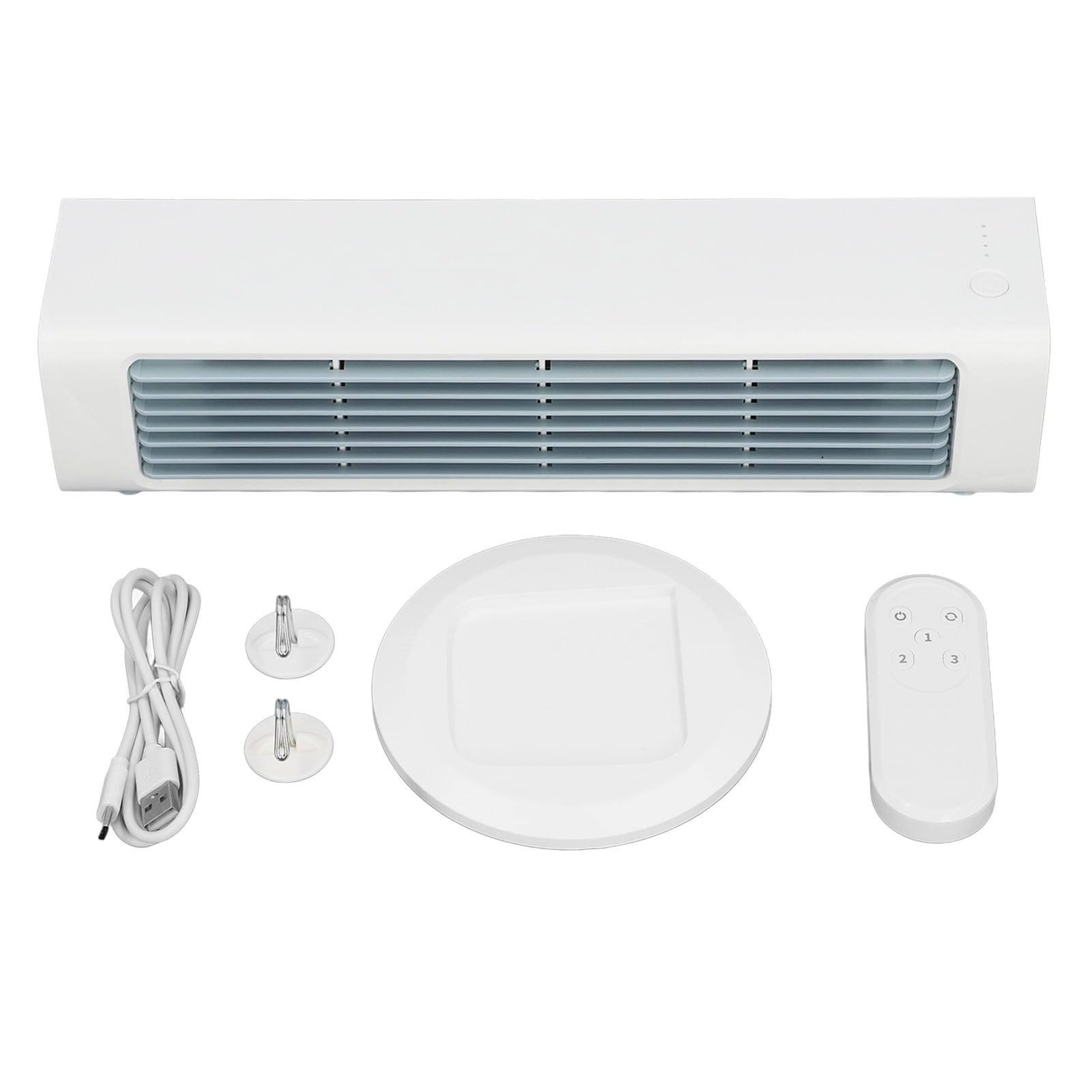 Oscillating Tower Fan, Bladeless USB Rechargeable Desk Fan, Desk Table Fan with 3 Speeds Remote Control for Bedroom Kitchen Office