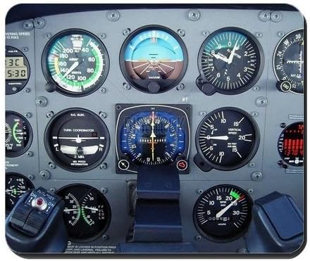 Small Cessna Airplane Instrument Panel - Non-Slip Rubber Mousepad, Gaming Mouse Pad