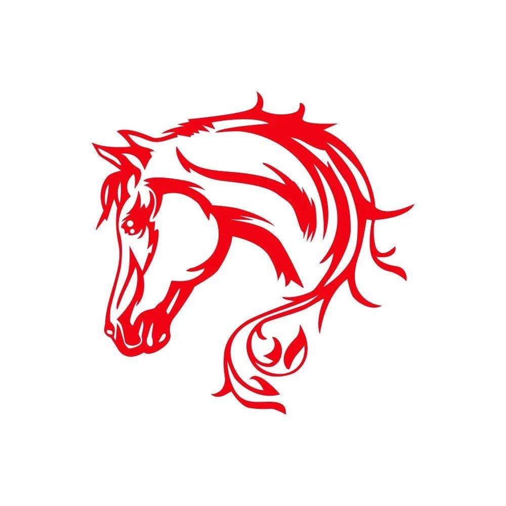 Horse Sticker Car Stickers Vinyl Decor Decal(Glossy Red,18x18cm)