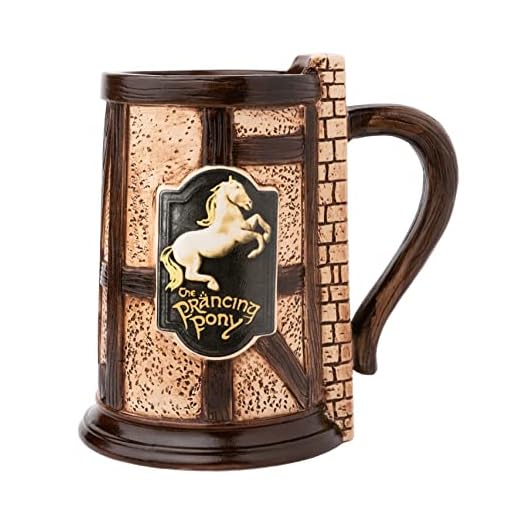 Jarra El Señor De Los Anillos Póney Pisador, 900ml - Taza medieval - Jarra cerveza - Taza el señor de los anillos - El Señor de los anillos merchandising oficial
