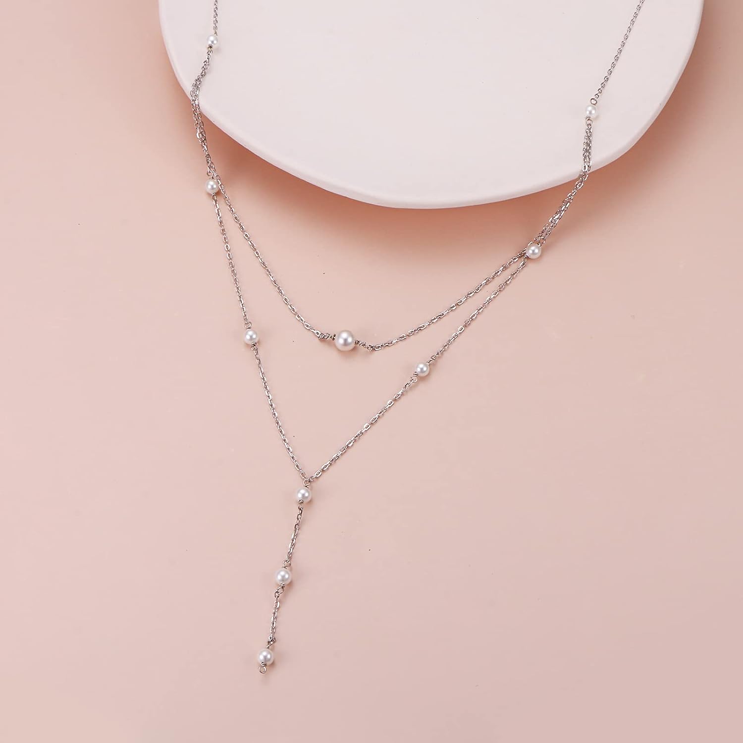 DAOCHONG Valentines Day Gifts S925 Sterling Silver Multilayer Layered Triple Long Chain Pendant Necklace for Women Jewelry - Image 5