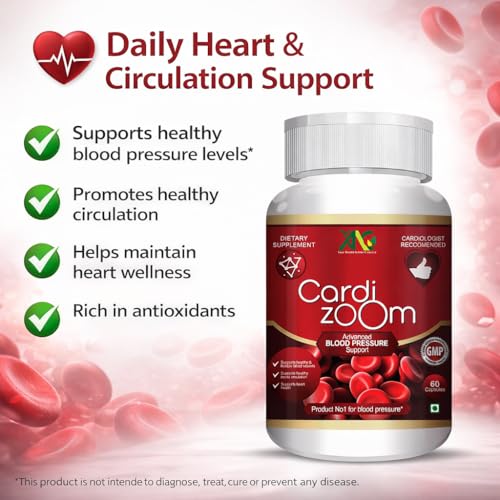 Image of ANC Cardizoom with Arjuna Extract & Moringa Extract Heart Health Supplement Veg (60 Capsules) for Men & Women (Pack of 1)