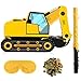 Construction Dump Truck Pinata Construction Pinata with Blindfold and Bat Construction Party Supplies Tractor Excavator Pinatas for Boy Kids Construction Truck Birthday Decor (Excavator)