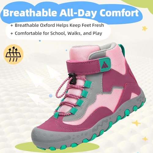 Image of Mishansha Kids Water Resistant Hiking Boots, Boys Girls Anti Collision Anti-Skid Athletic Outdoor Ankle Adventure Trekking Shoes