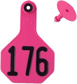 YTEX 3 Star Medium Cattle ID Ear Tags Pink Numbered 51-75