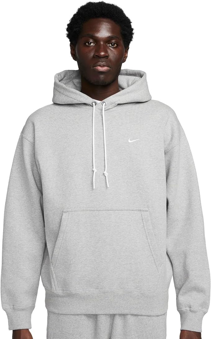 Solo Swoosh Hoodie, DK GREY HEATHER/WHITE