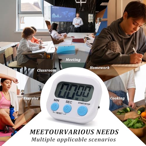 4 Pack Multi-Function Electronic Timer - Kitchen Timer,Magnetic Digital Timers,Big LCD Display, ON/Off Switch,Extensively Use in Cooking,Gym, Meeting, Classroom,Kitchen,Study,Work,Outdoor Activities - Image 2