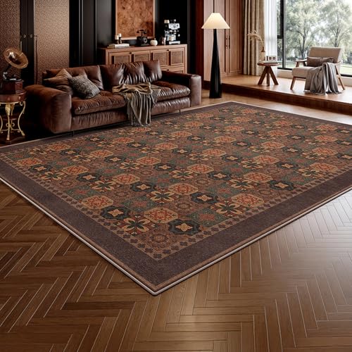 ⭐︎大型ヴィンテージラグ⭐︎ペルシャ絨毯(249×127cm)ウール・ブラウン 茶色 ペルシャのヴィンテージラグ - Etsy 日本