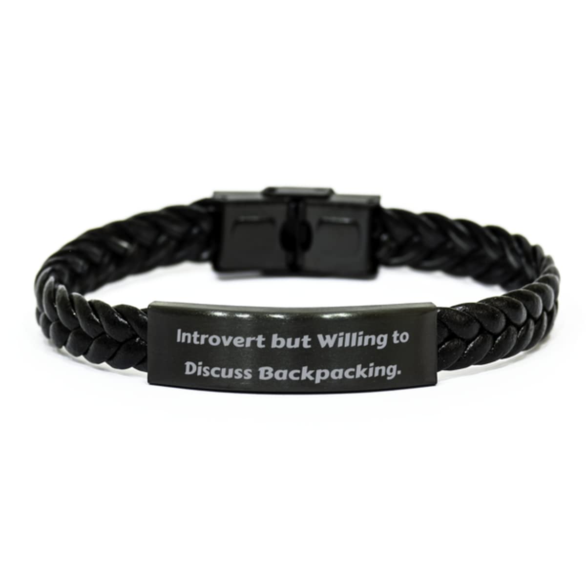Beautiful Backpacking, Introvert but Willing to Discuss Backpacking, Nice Holiday Braided Leather Bracelet for Friends