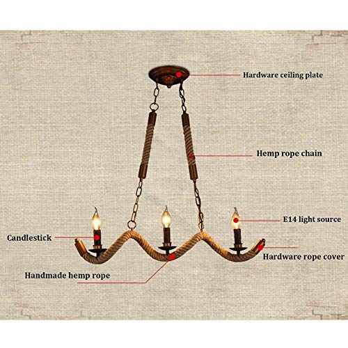 Candelabro de cuerda de cáñamo bronce de 3 luces para rincones llenos de calidez 7
