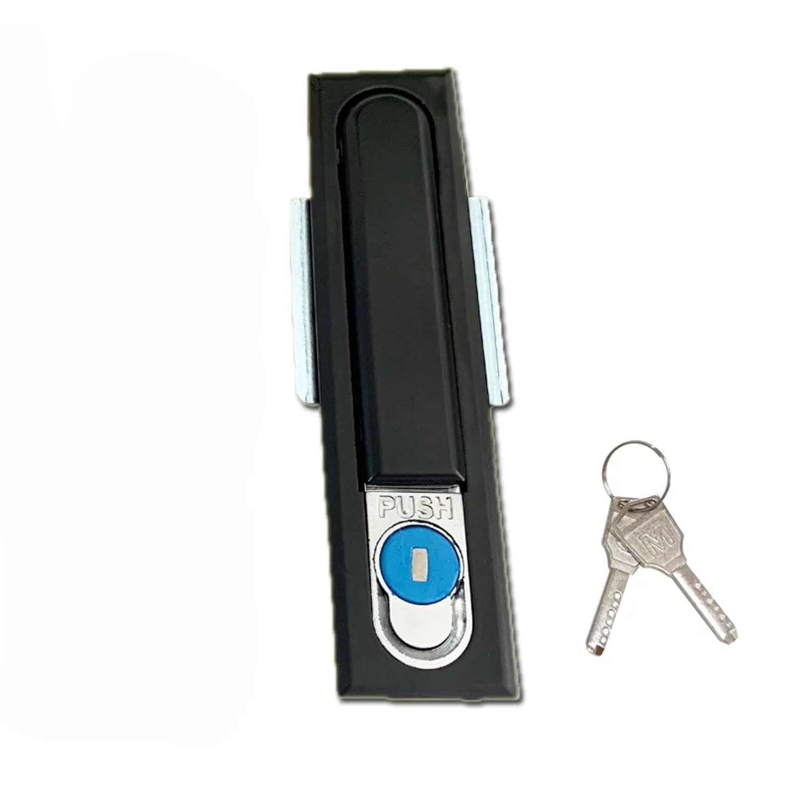 2 x elektrische Schrankschlösser aus Zinklegierung, Schloss, Schalter, Schaltschrank, Werkzeugkasten, Schließfach (2 Stück, Schwarz-Zink)