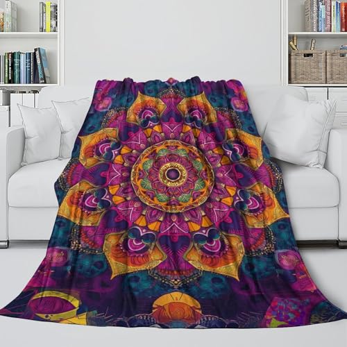 Couverture de voyage Datura jeté de lit en microfibre de qualité supérieure douce et chaude