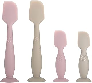 Baby Diaper Cream Spatula Applicator, 4 Pack Butt Paste Spatula Diaper Cream Brush for Newborn Baby, 2 Large and 2 Mini Sizes (Pink, gray)