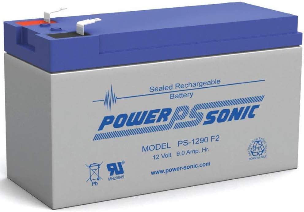 Power Sonic PS-1290 12 Volt 9 Amp Hour Rechargeable SLA Battery (F2 Terminals)
