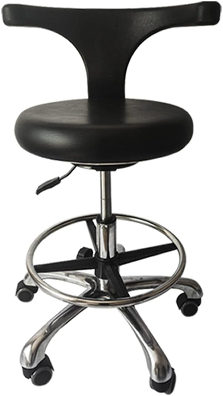Medical Dental Rolling Stool with Backrest, Ergonomic Dentist Chair Lab