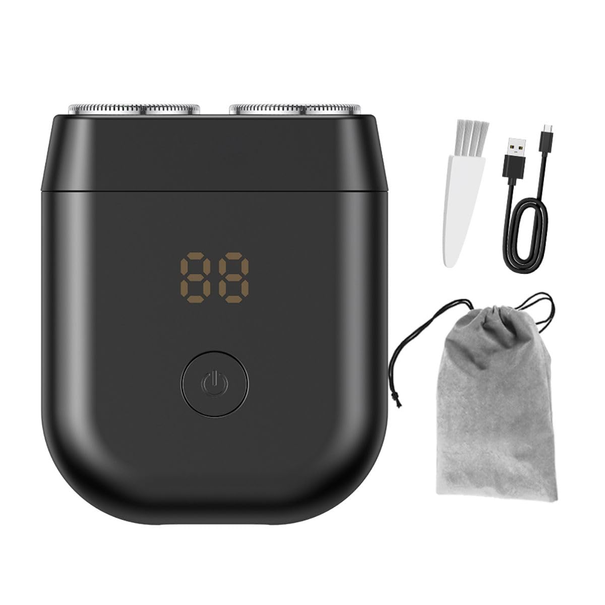 ENSSU Electric Razor for Men Mini Pocket Travel Shaver Waterproof Rotary Beard Trimmer Mustache Home Care Skin Safe Clipper with LCD Display