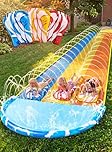 Sloosh 22.5ft x 84in/685.8 * 213.3cm Waves Triple Lawn Water Slide,Heavy Duty Lawn Water Slides with 3 Body Boards and Slip Sprinkler for Kids Adults Backyard Summer Outdoor
