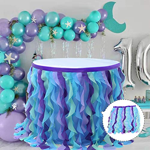 SOIMISS Kerst tafelrok golvende bureaurok feestaccessoires tafelversiering (blauw) - Image 3