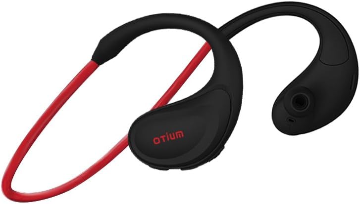 Otium Power Workout Bluetooth Headphones, CVC 6.0 Noise Cancellation, Stereo Bass Sound with Mic, IPX4 Sweatproof Wireless In-Ear Earphones for Sports, Running, Gym (Red)