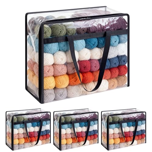 4 Packs Yarn Storage Bags,18x15x9 inches Large Yarn Bag with