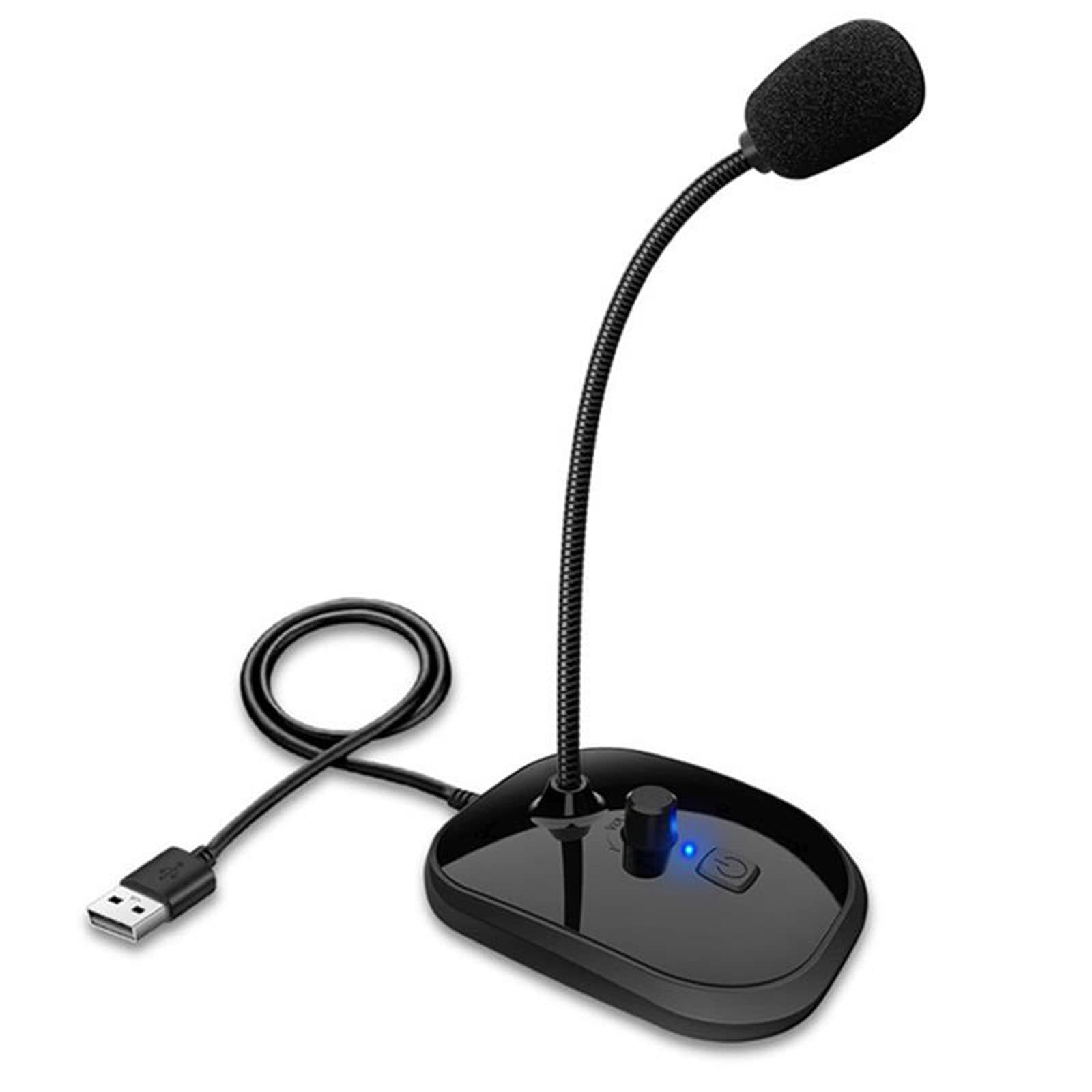 Irovami SK-30 USB Desktop Microphone with Mute on Adjustment Plug&Play Condenser for Laptop Computer PC 360 Gooseneck Design for Gaming