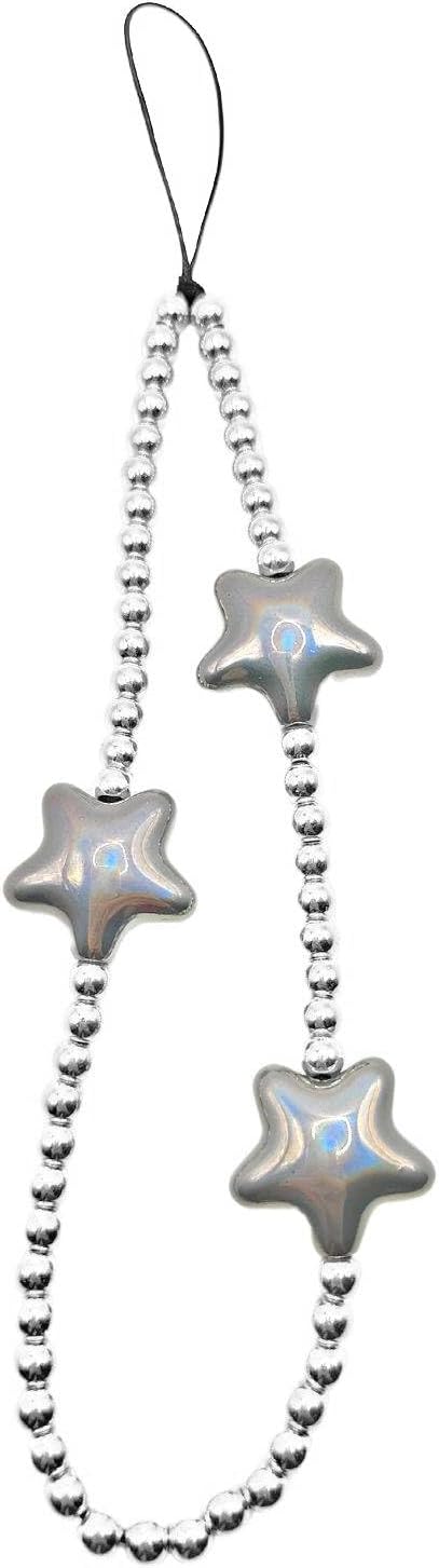 Meefisher Star Y2K Beaded Phone Charm Colorful Cute Charms Cell Phone Lanyard Strap Wrist Beads Chain Lightweight Accessories