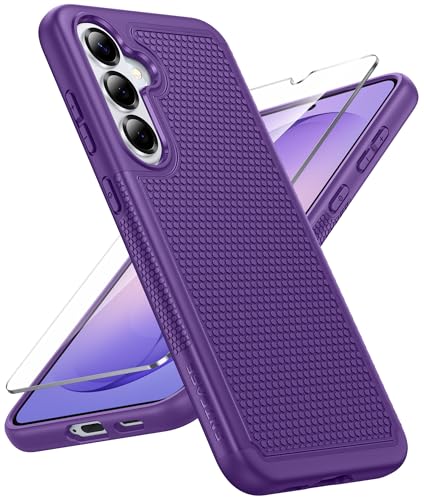 Image of FNTCASE for Samsung Galaxy S26 Case: Military Grade Drop Protection, 14ft Drop Protective, Screen Protector Included, Anti-Slip Tempered TPU+PC Dual Layer Shockproof Phone Case Cover (Purple)