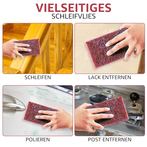 ZOFUN Schleifvlies Metall Schleifvlies Holz, 5.7 M x 90MM Korn 240 Schleifvlies Schleifvliesrolle, Rosa Schleifvliesrolle Poliervlies Schleifflies für Holz, Metall, Edelstahl, uvm