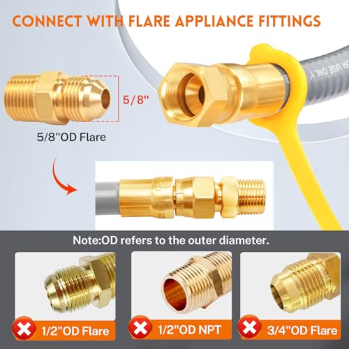 GasSaf 5FT 3/8" ID Natural Gas Hose, Natural Gas Grill Hose with Quick Connect Fitting Suitable for Weber Grills, Blackstone Griddles, Generator, Patio Heater - CSA Certified by GasSaf - Image 3