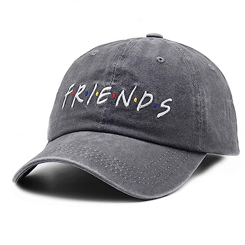 Waldeal Friends Denim Baseball Cap, Adjustable Grey