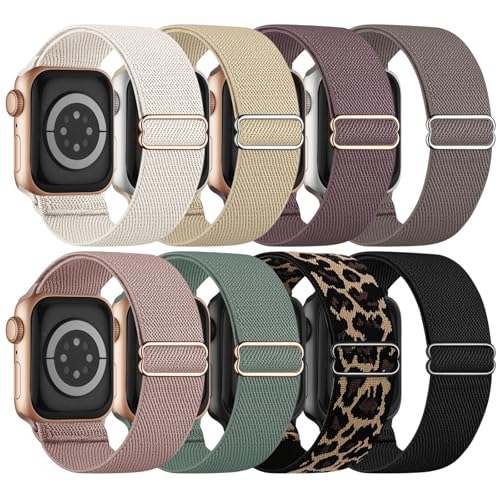 Image of 8 Pack Stretchy Solo Loop Band Compatible with Apple Watch Bands Women Men